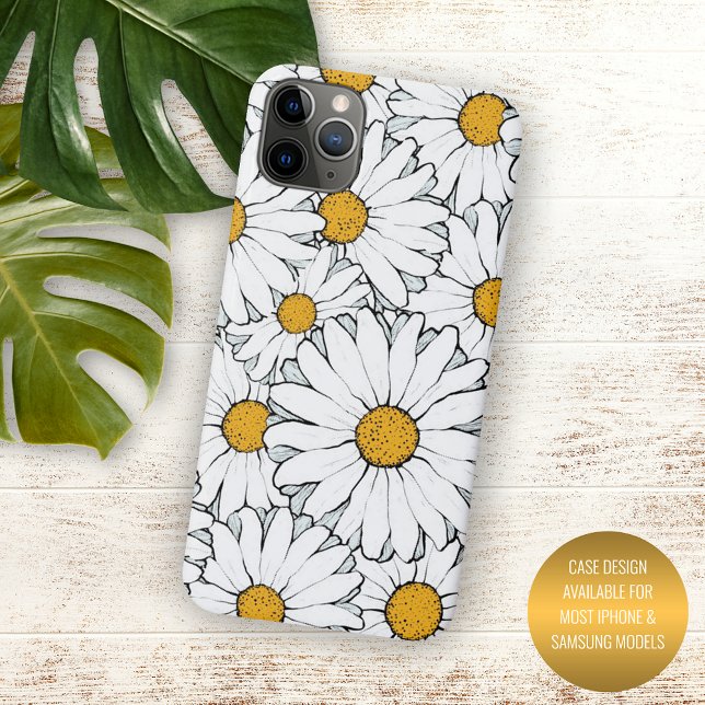 Modernes, Verziertes Daisy-Muster Wasserfarbe Case-Mate iPhone Hülle (Von Creator hochgeladen)