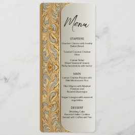 Modernes Verziertes Hochzeitsmenü Menükarte