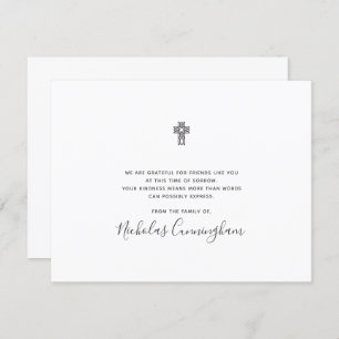 Modernes Verziertes Mahnkreuz Dankeskarte