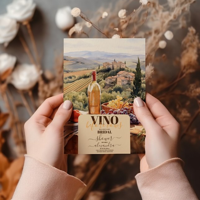 Modernes Vino vor Vows Brautparty Einladung (Von Creator hochgeladen)