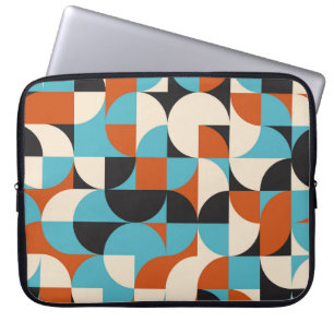 Modernes Vintag: Geometrische Retroformen. Laptopschutzhülle