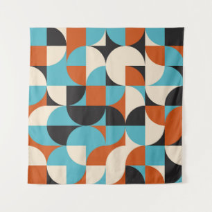 Modernes Vintag: Geometrische Retroformen. Wandteppich