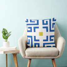 Modernes Vintage-Boho-blaues und gelbes Grundmuste
