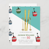 Modernes Vintages Aprés Ski Skifahren Geburtstag