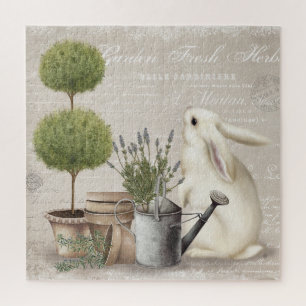 Modernes Vintages Bauernhof-Bunny-Puzzle Puzzle