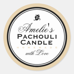 MODERNES VINTAGES BEIGE   PERSONALISIERTER STICKER