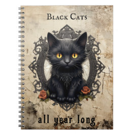 Modernes Vintages Black Cat Alt Paper - kundenspez Notizblock