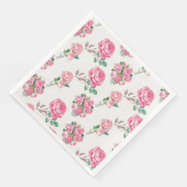Modernes Vintages Blumenpapier-Abendessen Napkins Serviette (Ecke)