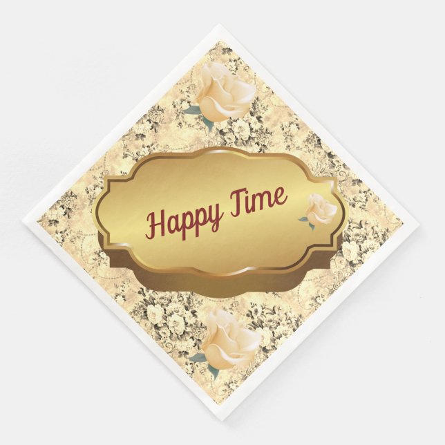 Modernes Vintages Blumenpapier-Abendessen Napkins Serviette (Ecke)