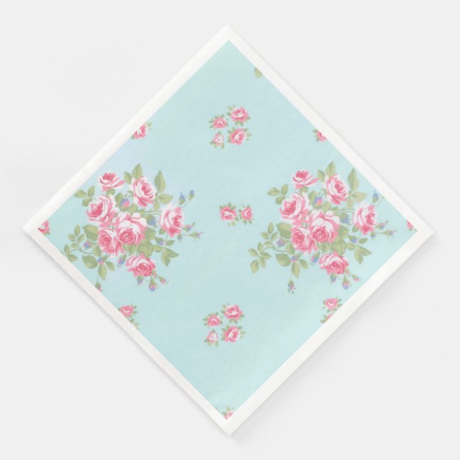 Modernes Vintages Blumenpapier-Abendessen Napkins Serviette (Ecke)