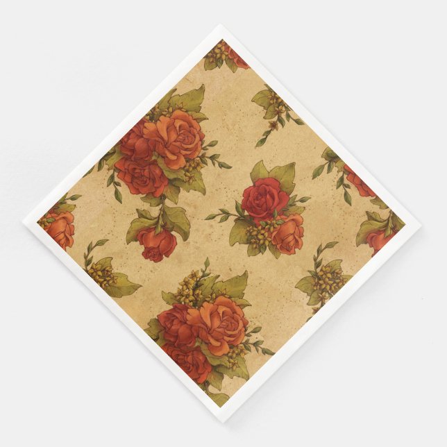 Modernes Vintages Blumenpapier-Abendessen Napkins Serviette (Ecke)