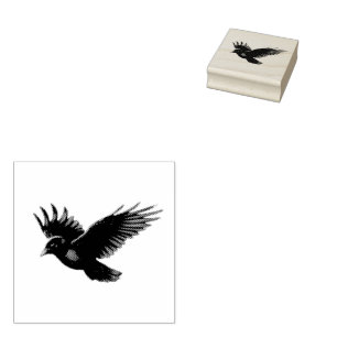 Modernes Vintages Crow Gummistempel