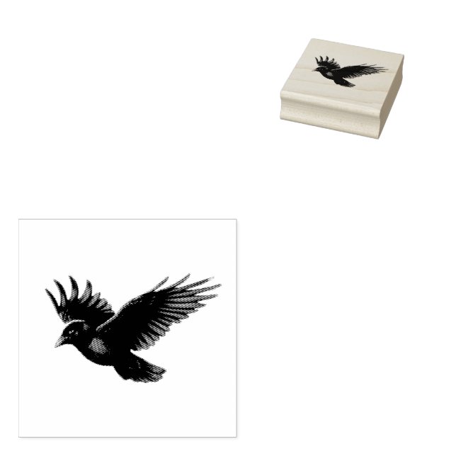 Modernes Vintages Crow Gummistempel (Stempel)