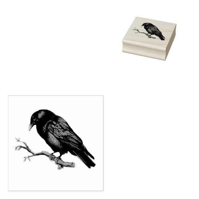 Modernes Vintages Crow Gummistempel (Stempel)