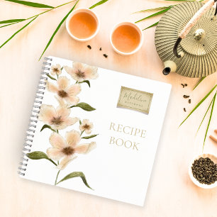 Modernes Vintages, florales Personalisiertes Rezep Notizbuch