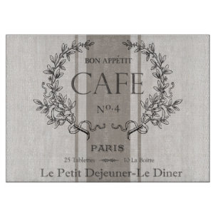 modernes Vintages französisches Café Schneidebrett