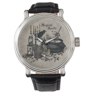Modernes Vintages Halloween WITCHES BREW Armbanduhr