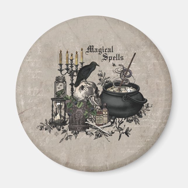 Modernes Vintages Halloween WITCHES BREW Magnet (Vorne)