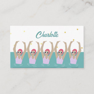 Modernes Vintages künstlerisches Schwimmbad Synchr Begleitkarte