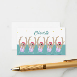 Modernes Vintages künstlerisches Schwimmbad Synchr Begleitkarte