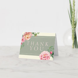 Modernes Vintages, mit Blumen danken Ihnen Karten