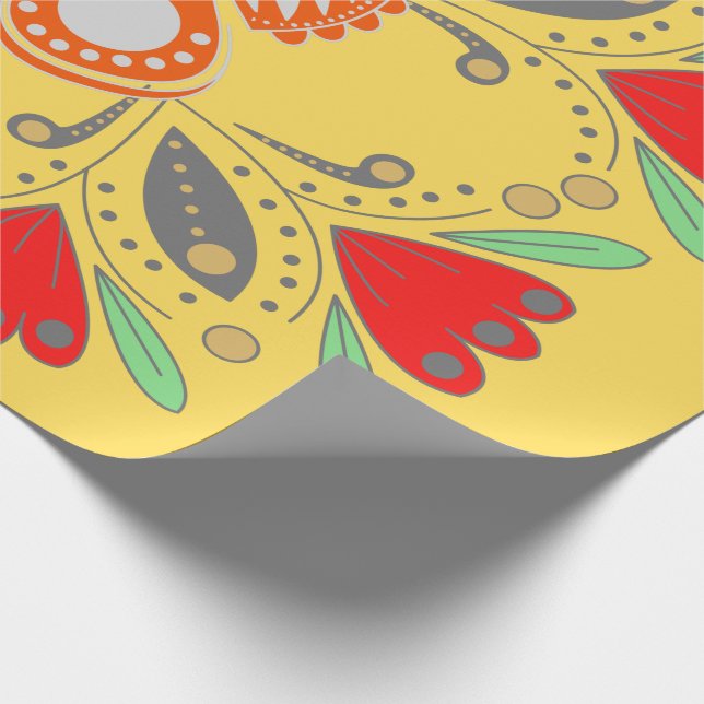 Modernes Vintages, niedliches Blumenmuster Geschenkpapier (Ecke)