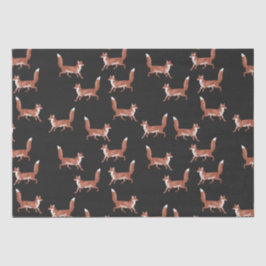 Modernes Vintages Niedliches Red Fox-Muster auf Sc Seidenpapier