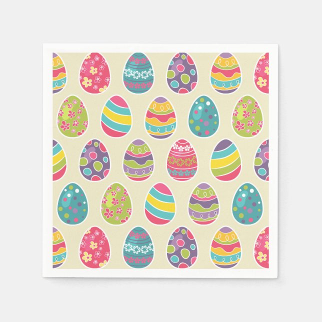Modernes Vintages Ostereier Dekorationsmuster Serviette (Vorderseite)