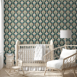 Modernes Vintages Pastell-Abstraktes botanisches M Tapete