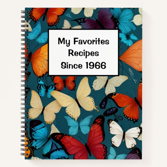 Modernes Vintages Personalisiertes Rezept-Notebook Notizbuch (Vorderseite)