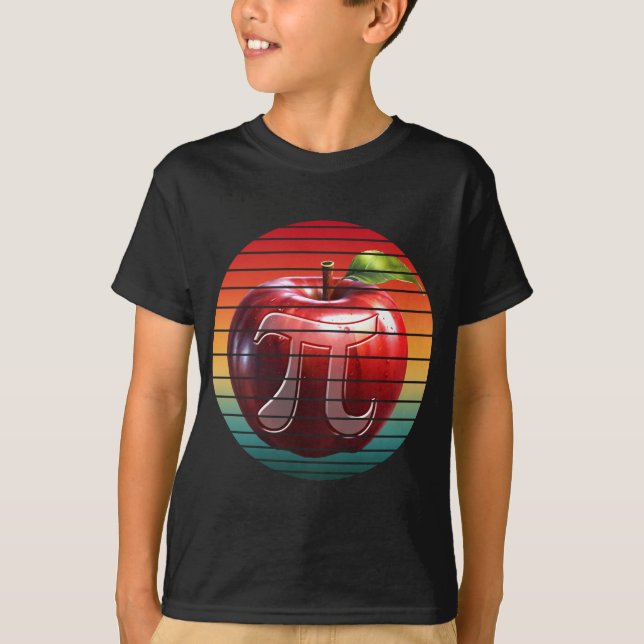 Modernes, Vintages Pi Day Apfelfrucht T-Shirt (Vorderseite)