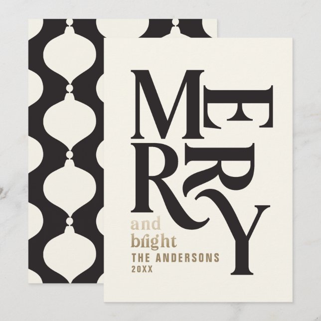 Modernes Vintages Retro-Chritsmas Ankündigung (Vorne/Hinten)