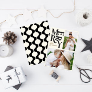 Modernes Vintages Retro Chritsmas Foto aus schwarz Ankündigung