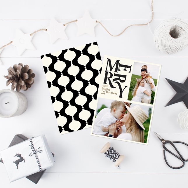 Modernes Vintages Retro Chritsmas Foto aus schwarz Ankündigung (Von Creator hochgeladen)