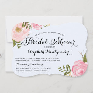 Modernes Vintages rosa Brautparty Einladung