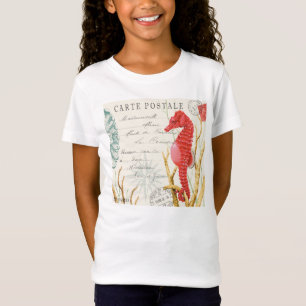 modernes Vintages Seepferd T-Shirt