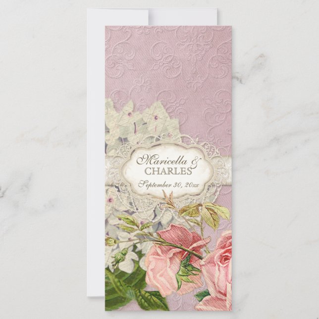 Modernes, Vintages Spitzentea Hydrangea in Rose (Vorderseite)
