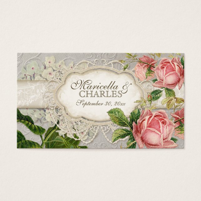 Modernes, Vintages Spitzentea Hydrangea in Rose (Vorderseite)