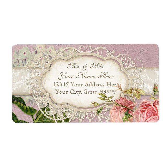 Modernes, Vintages Spitzentea Hydrangea in Rose (Vorne)
