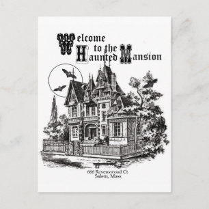 modernes Vintages Spuk Herrenhaus Postkarte