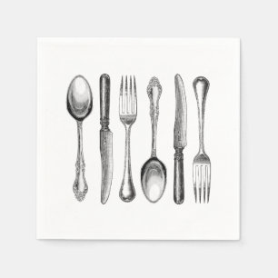 modernes Vintages Tafelsilber Serviette