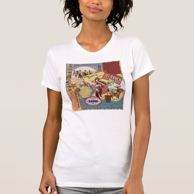 modernes Vintages Westerncowgirl T-Shirt (Vorderseite)