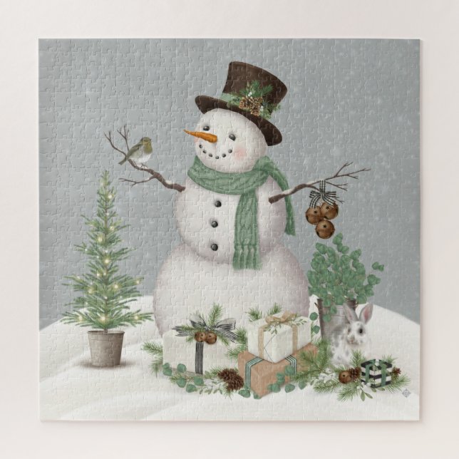 Modernes Vintages Winterschneepuzzle Puzzle (Vertikal)
