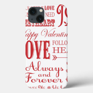 Modernes Vintages Wort Valentine Liebe Case-Mate iPhone Hülle