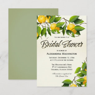 Modernes Vintages Zitronenfrucht   BRAUTPARTY Einladung