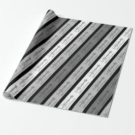 Modernes Violine Cooles Muster Streifen Retro Chic Geschenkpapier