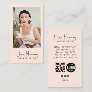 Modernes Visagisten-Foto-Logo-QR-Code Visitenkarte