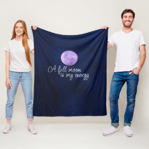 Modernes VOLLSTÄNDIGES MOON Zitat Lila Fleecedecke