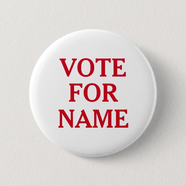 Modernes Wahlkampfgerät - rot und weiß Button (Vorderseite)