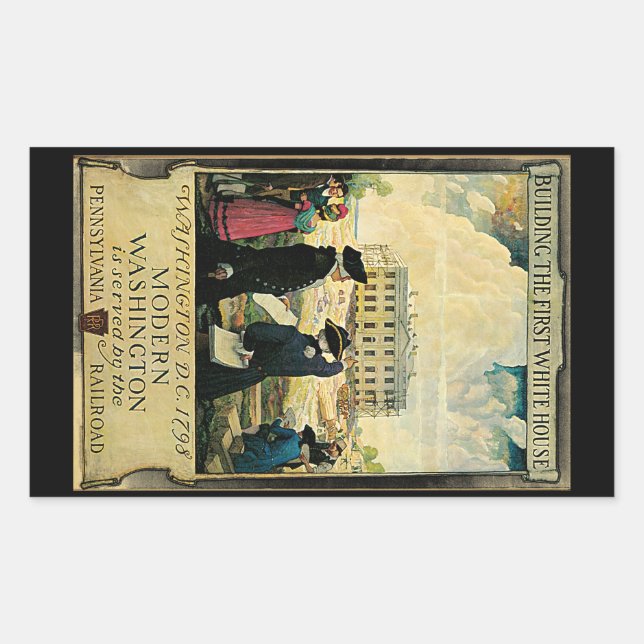 Modernes Washington Rechteckiger Aufkleber (Vorderseite)